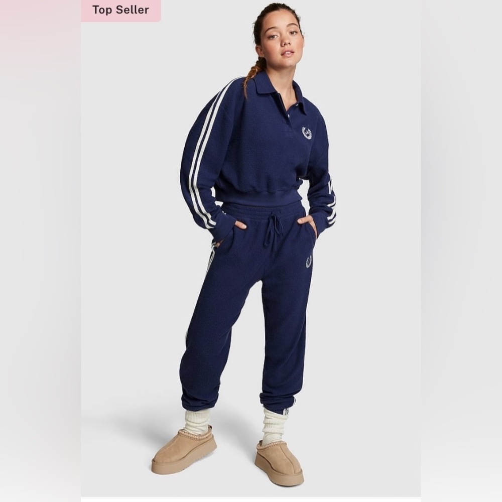 Reverse fleece high-waist gym pants